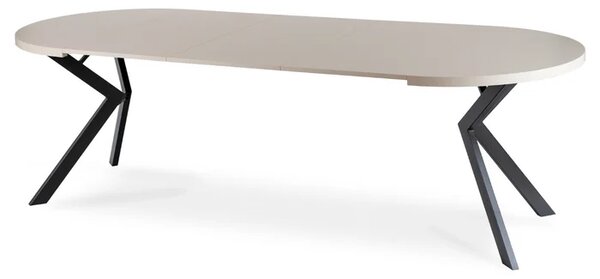 Stół Okrągły Rozkładany LUKAS 100-250 cm Kaszmir/Czarny Nowoczesny