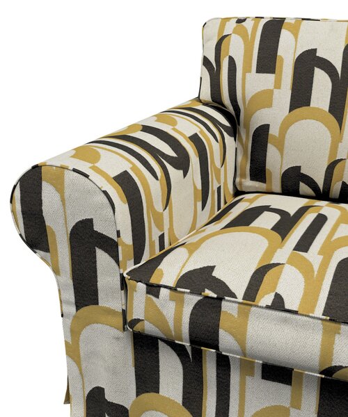 Pokrowiec na fotel Ektorp kolor wielokolorowy tkanina strukturalna, wzorzysta