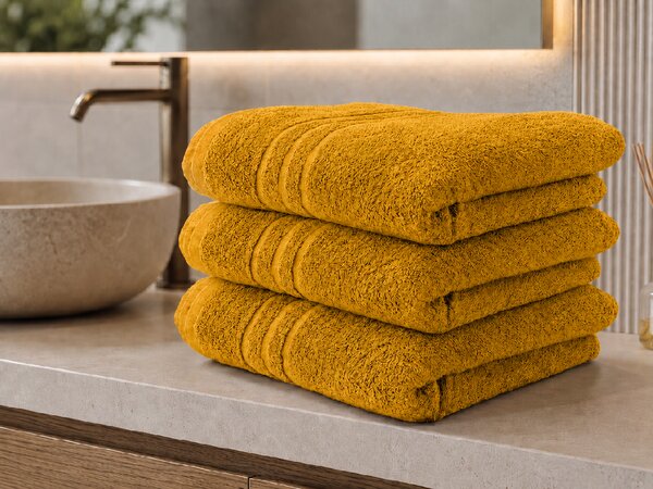Ręcznik kąpielowy CLASSIC COLOR 70 x 140 cm musztardowy, 100% bawełna