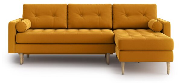 Sofa Esme pikowana z szezlongiem