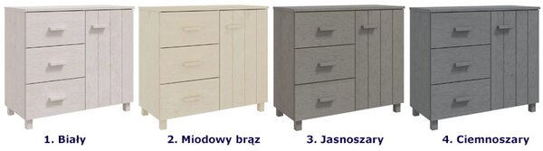 Biała drewniana komoda w stylu rustykalnym C6-D08