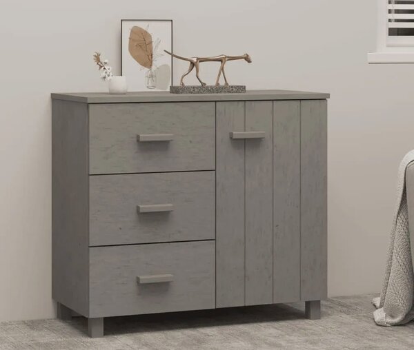 Jasnoszara komoda drewniana w stylu rustykalnym G3-G63
