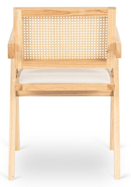 Krzesło Drewniane MADERA 2 Dąb/Beż Ażurowe Klasyczne Retro