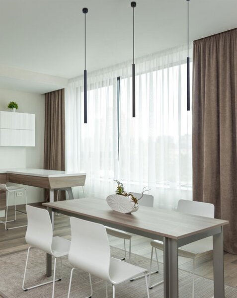 Czarna lampa wisząca sopel nad wyspę - S810 W6-Z31