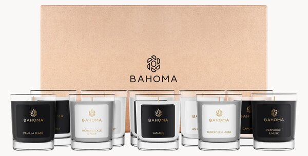 Komplet ręcznie wykonanych mini świec w pudełku prezentowym Botanical Bliss, 10 elem