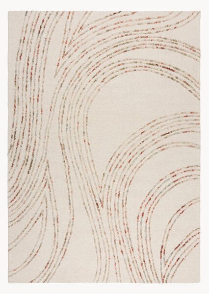 Ręcznie tuftowany dywan z wełny z wypukłą strukturą Abstract Swirl