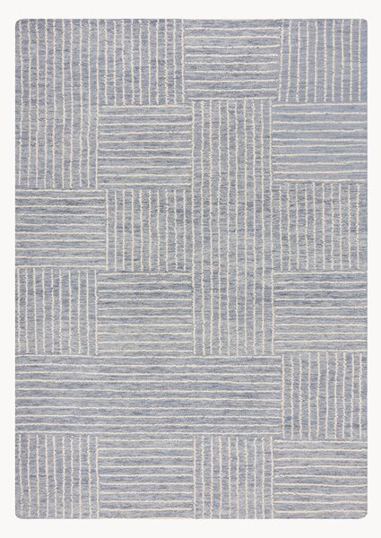Ręcznie tuftowany dywan z wełny z wypukłą strukturą Abstract Check