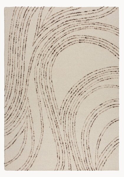 Ręcznie tuftowany dywan z wełny z wypukłą strukturą Abstract Swirl