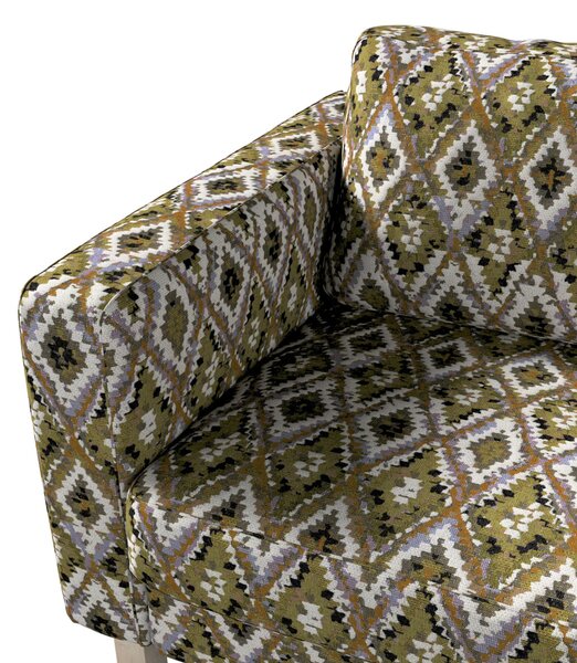 Pokrowiec na sofę Karlstad 3-osobową nierozkładaną, krótki kolor wielokolorowy tkanina strukturalna, wzorzysta