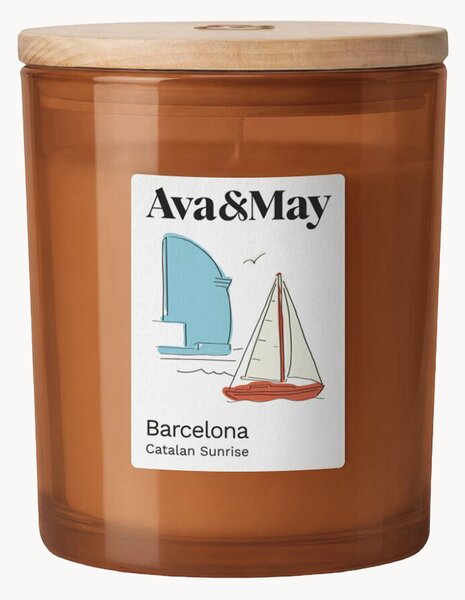 Świeca zapachowa Barcelona (malina, biała jaśmin & cukier krystaliczny)