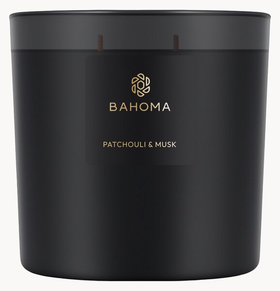 Ręcznie wykonana świeca zapachowa z trzema knotami Patchouli & Musk (paczula, piżmo, kwiat pomarańczy & drewno cedrowe)