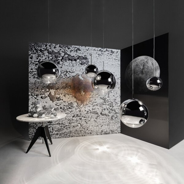 Lampa Wisząca Tom Dixon, Mirror Ball, ściemnialny, metaliczny, salon, tworzywo sztuczne, design