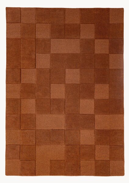 Ręcznie tuftowany dywan z wełny Checkerboard
