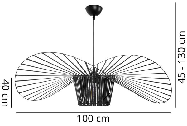 LAMPA WISZĄCA DESIGNERSKA CZARNA SOMBRERO D100