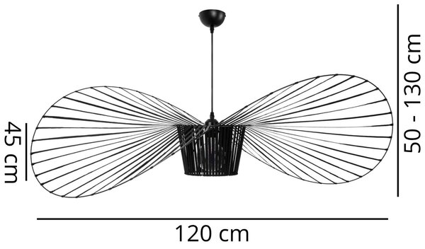LAMPA WISZĄCA DESIGNERSKA CZARNA SOMBRERO D120