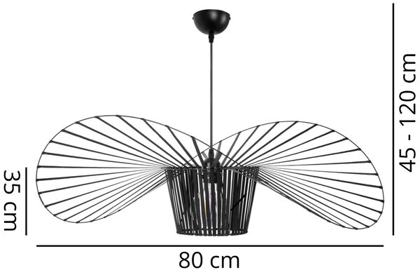 LAMPA WISZĄCA DESIGNERSKA CZARNA SOMBRERO D80