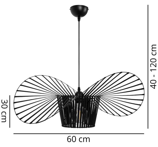 LAMPA WISZĄCA DESIGNERSKA CZARNA SOMBRERO D60