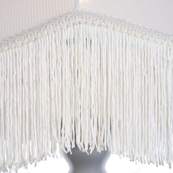 Lampa podłogowa szara z beżowym abażurem i białym wnętrzem 45cm - Classico