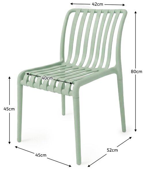 Zestaw ogrodowy TREGO ISLAND - 2 krzesła i okrągły stół ø 60 cm, zielony