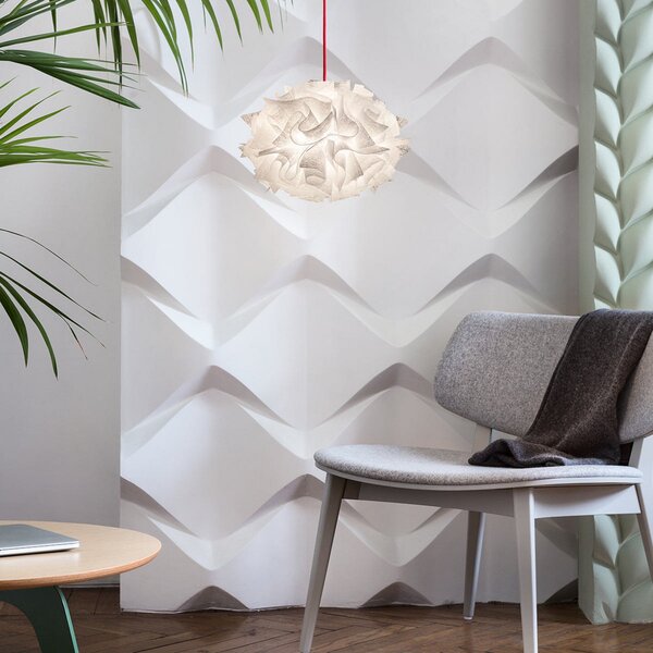 Lampa Wisząca Slamp, Veli Mini Single Couture, ściemnialny, biały, salon, tworzywo sztuczne, design