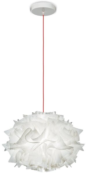 Lampa Wisząca Slamp, Veli Mini Single Couture, ściemnialny, biały, salon, tworzywo sztuczne, design