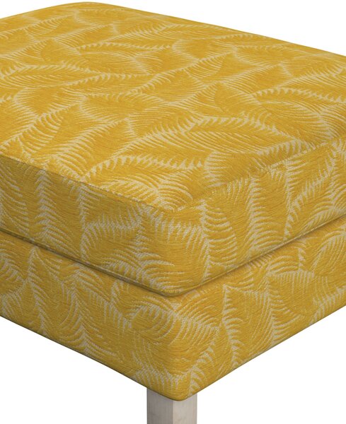 Pokrowiec na podnóżek Karlstad kolor żółty tkanina strukturalna, wzorzysta