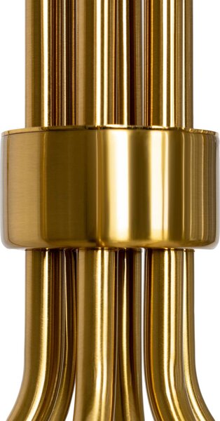 Żyrandol Elanova Lindby, możliwość ściemniania, mosiężny / złoty, salon / jadalnia, metal, antyczny