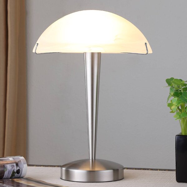 Lampa stołowa Viola Lindby, biały / opal, sypialnia, metal, nowoczesny