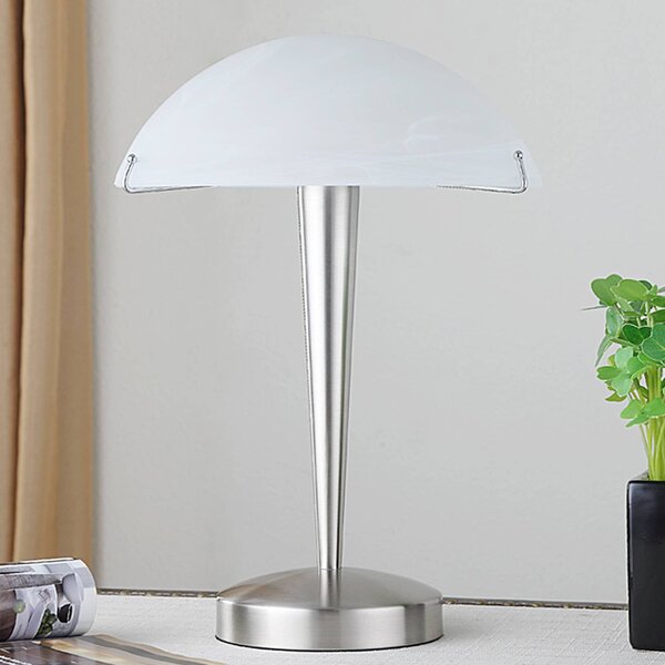 Lampa stołowa Viola Lindby, biały / opal, sypialnia, metal, nowoczesny