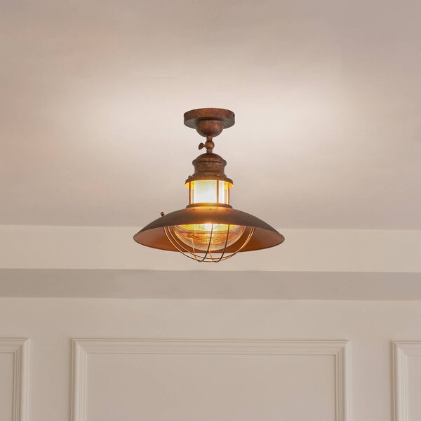 Lampa sufitowa Louisanne Lindby, możliwość ściemniania, brązowy / rdzawy, kuchnia, metal, morski