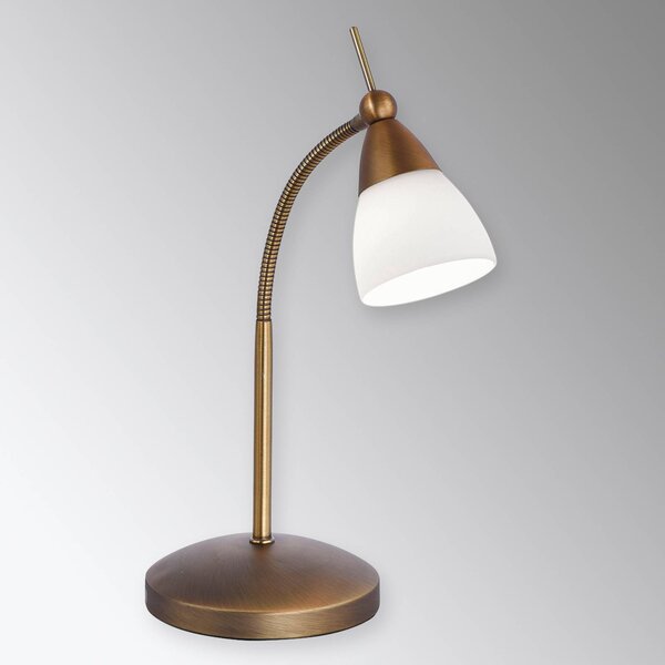 Paul Neuhaus Lampa stołowa Pino, możliwość ściemniania, brązowy / mosiężny, salon / jadalnia, metal, nowoczesny