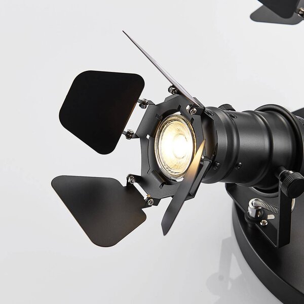 Lampa sufitowa Tilen Lindby, możliwość ściemniania, czarny, salon / jadalnia, metal, industrialny