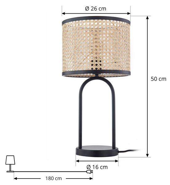 Lampa stołowa Yaelle Lindby, jasne drewno, salon / jadalnia, drewno, skandynawski