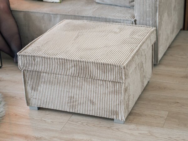 Ciemnozielona pufa SMART COSARO z miejscem do przechowywania 65x65 cm