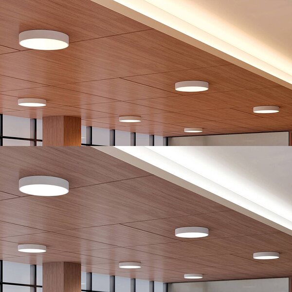 Lampa sufitowa LED Noabelle Arcchio, możliwość ściemniania, biały / opal, kuchnia, metal, nowoczesny