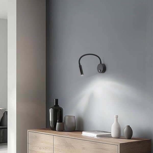 Kinkiet Lagos TK Lighting, czarny, sypialnia, metal, nowoczesny