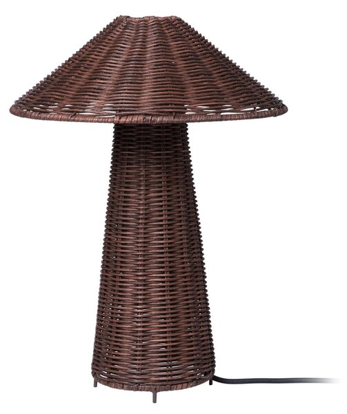 Lampa Stołowa ferm LIVING, Dou, brąz rdzawy, salon, drewno, design
