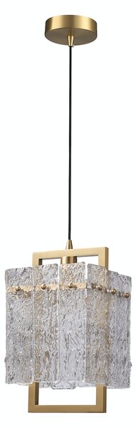 Monaco - lampa wisząca 16 cm prostokątny glamour luksusowy złoty