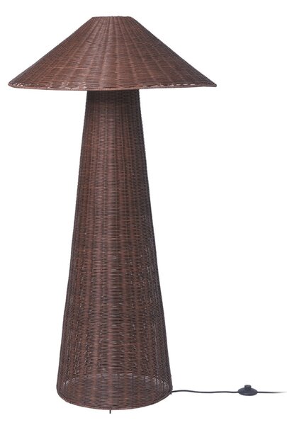 Lampa Podłogowa ferm LIVING, Dou, brąz rdzawy, salon, drewno, design