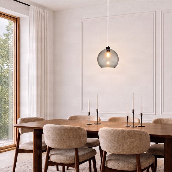 Lampa Wisząca TK Lighting, Cubus, ściemnialny, szary, salon, szkło, nowoczesny