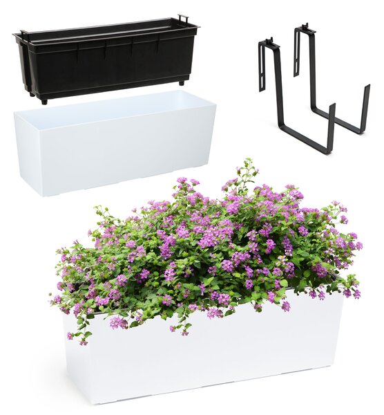 Skrzynka balkonowa z uchwytem Fontana 56cm biała