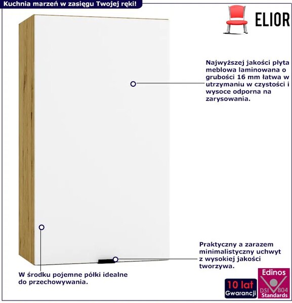 Górna szafka kuchenna 40 cm biały + dąb artisan P3-L44