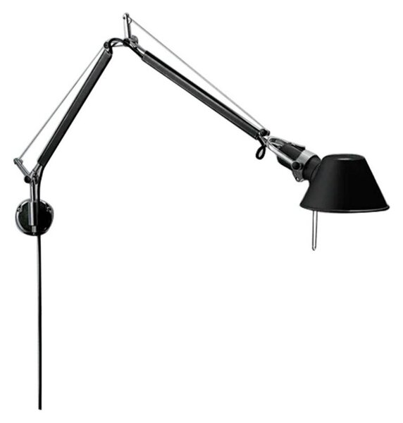 Lampa Ścienna Artemide, czarny, gabinet | pracownia, aluminium, design