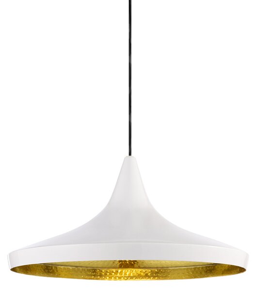 Beat Wide LED Lampa Wisząca Glossy White/Brass- Tom Dixon