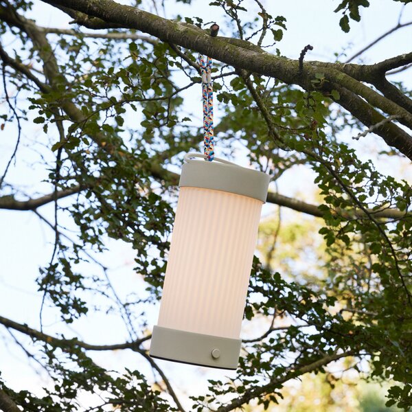 Zewnętrzna Lampa Hübsch, Camp, ściemnialny, beżowy, taras, szkło