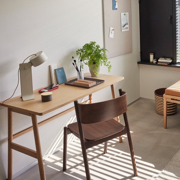 Lampa Stołowa Hübsch, Crea, ściemnialny, beżowy, salon, aluminium, design