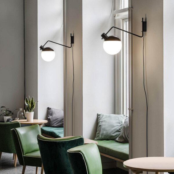 Lampa Ścienna GRUPA, Baluna Medium, ściemnialny, czarny, salon, metal, design