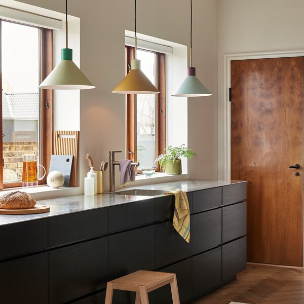Lampa Wisząca Hübsch, Crayon, ściemnialny, niebieski, jadalnia, metal, design