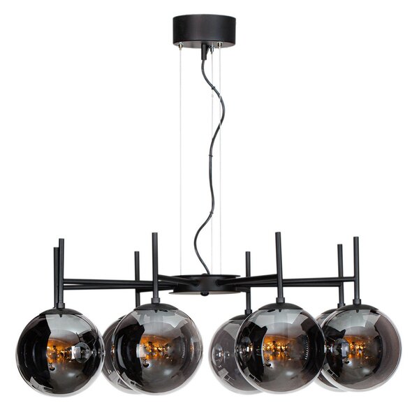 Lampa Wisząca By Rydéns, Boyle, ściemnialny, czarny, jadalnia, szkło, nowoczesny