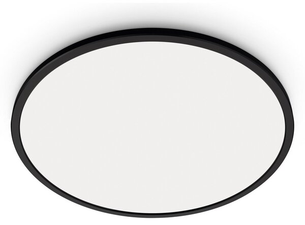 Lampa Sufitowa WiZ, SuperSlim, ściemnialny, czarny, salon, tworzywo sztuczne, nowoczesny